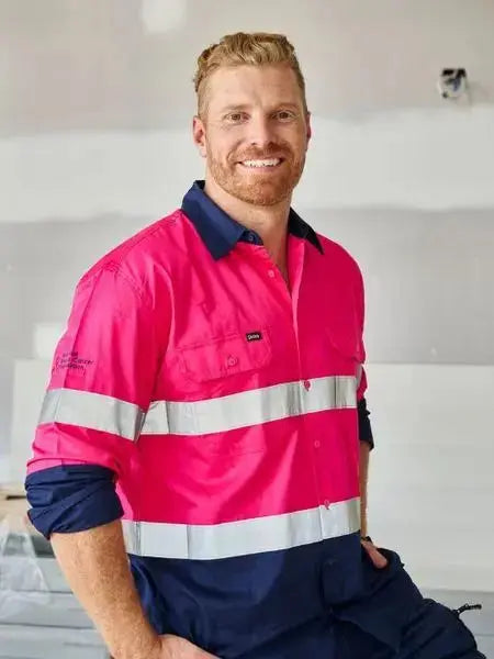 Bisley Workwear 3m Taped Cool Lightweight Hi Vis Shirt Long Sleeve BS6896 Bisley Workwear